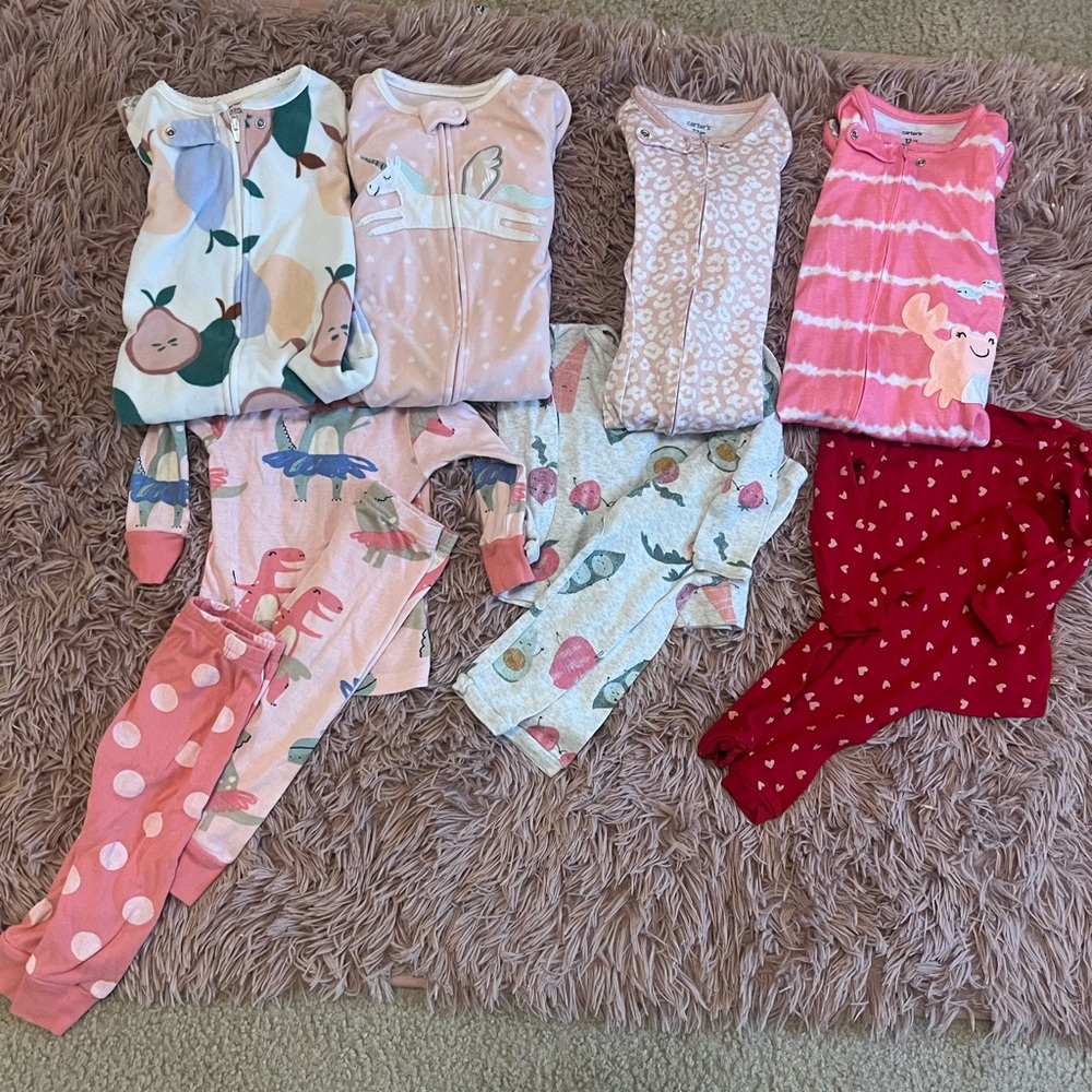 12 months carters GUC pajama lot